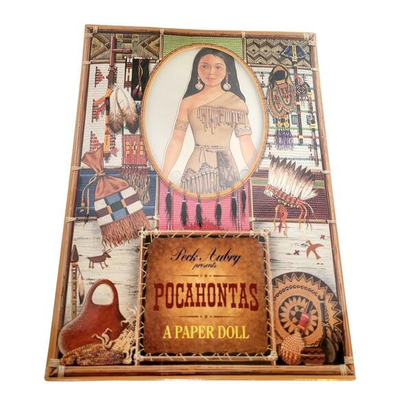 1995 Pocahontas Paper Doll Peck Aubry Vintage Book John Smith Powhatan USA - Picture 1 of 9